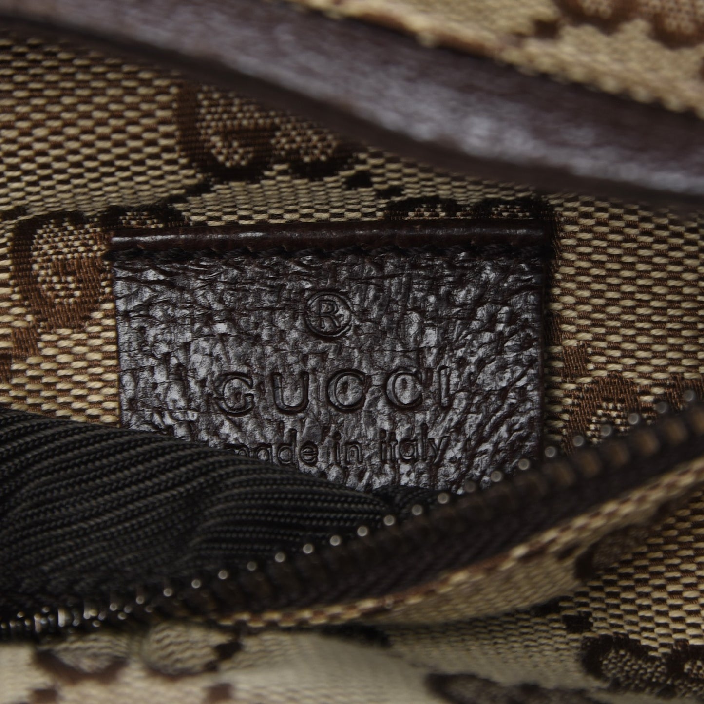 GG Monogram Double Pocket Belt Bag Dark Brown