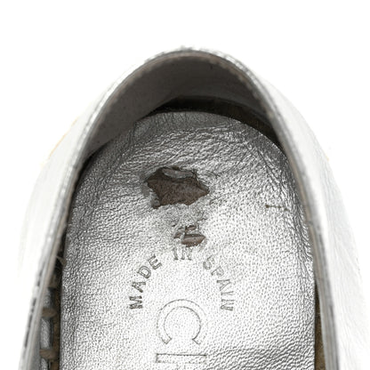 Chanel Laminated Goatskin CC Espadrilles 37 Silver 9 of 14