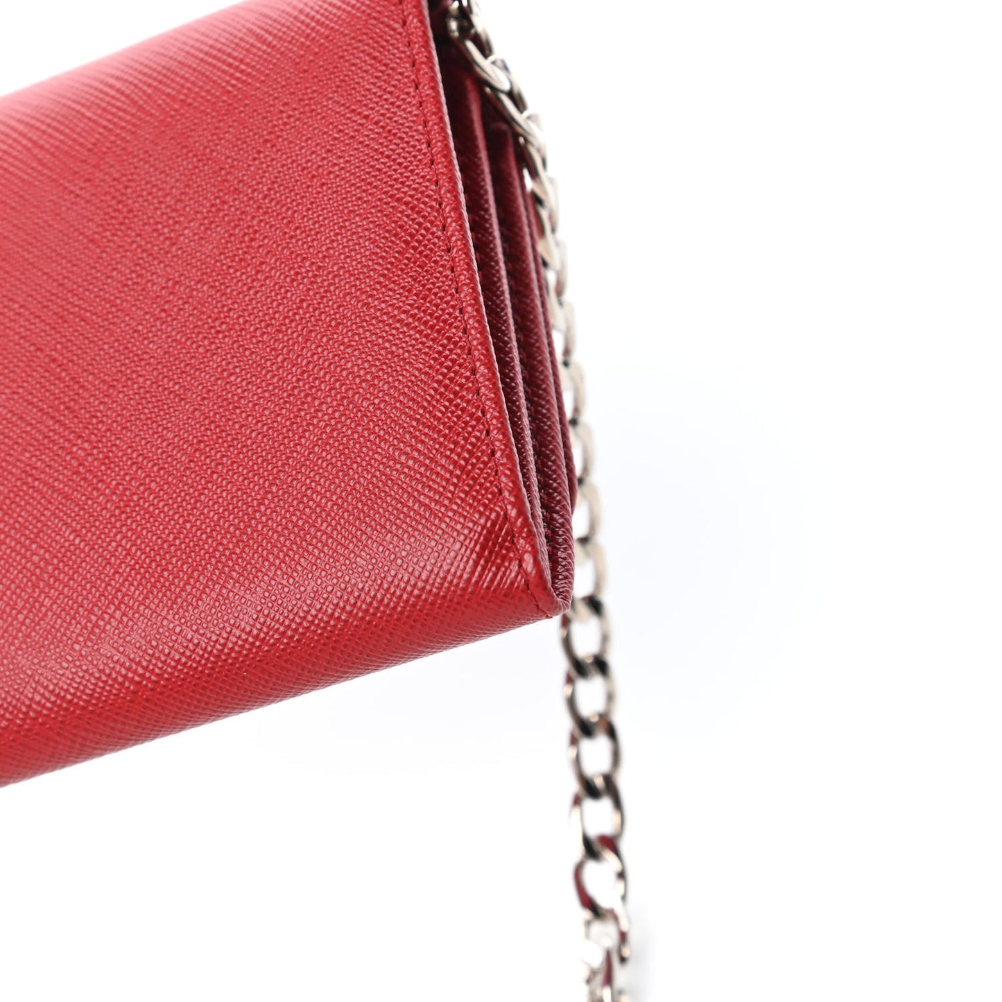 Saffiano Bi-Color Wallet on Chain Fuoco Black