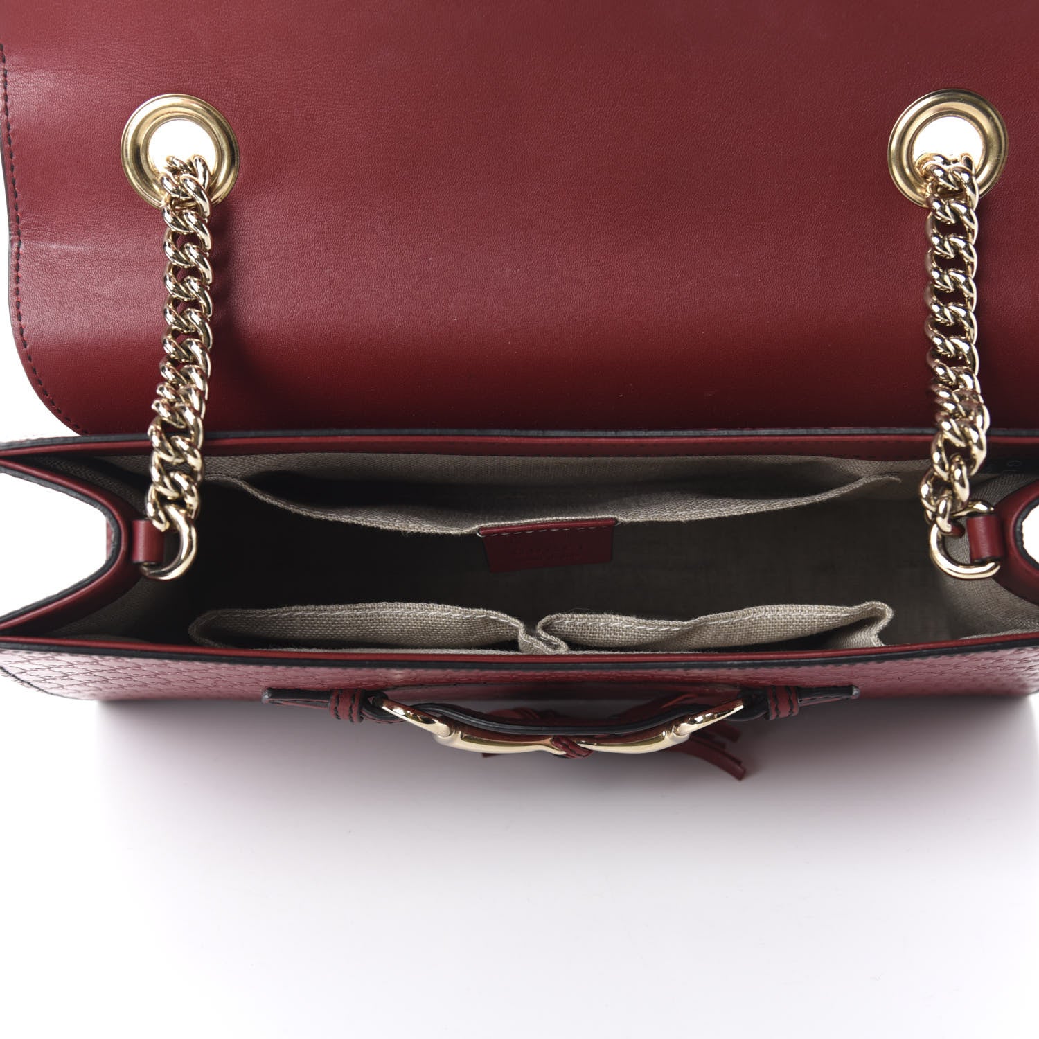 Gucci Microguccissima Medium Emily Chain Shoulder Bag Red 5 of 10