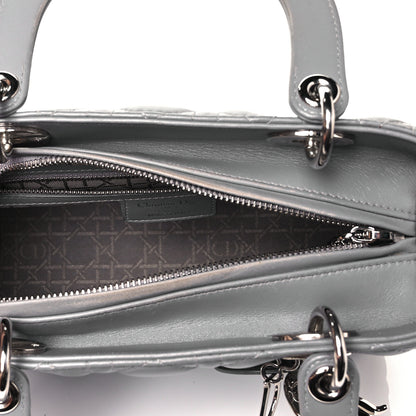 Christian Dior Lambskin Cannage Medium Lady Dior Grey 5 of 9
