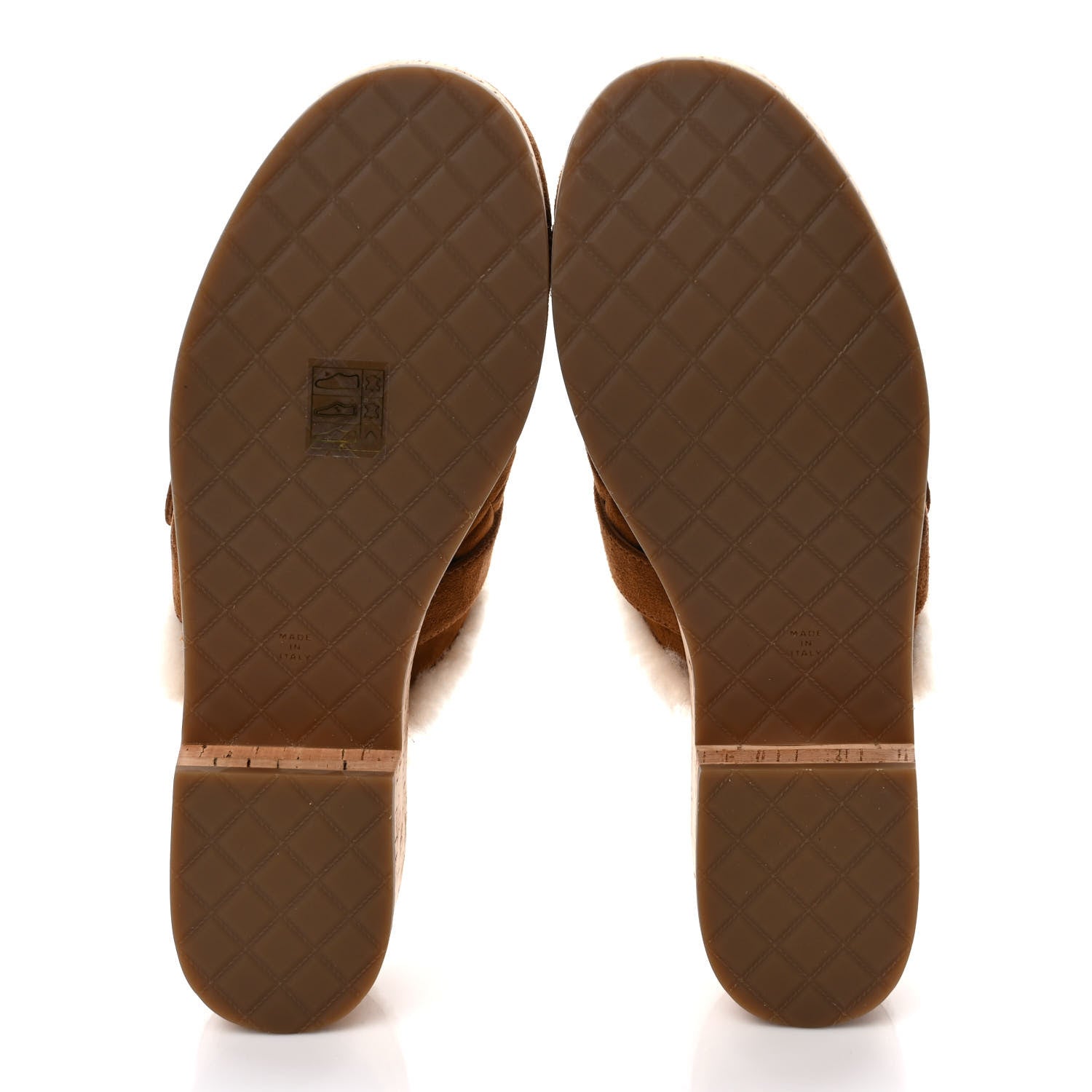 Chanel Suede Calfskin Shearling Turn Lock Clogs 39 Brown 5 of 8