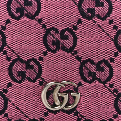 Gucci Monogram Multicolor Matelasse Diagonal GG Marmont Card Case Wallet Pink Blue 7 of 10
