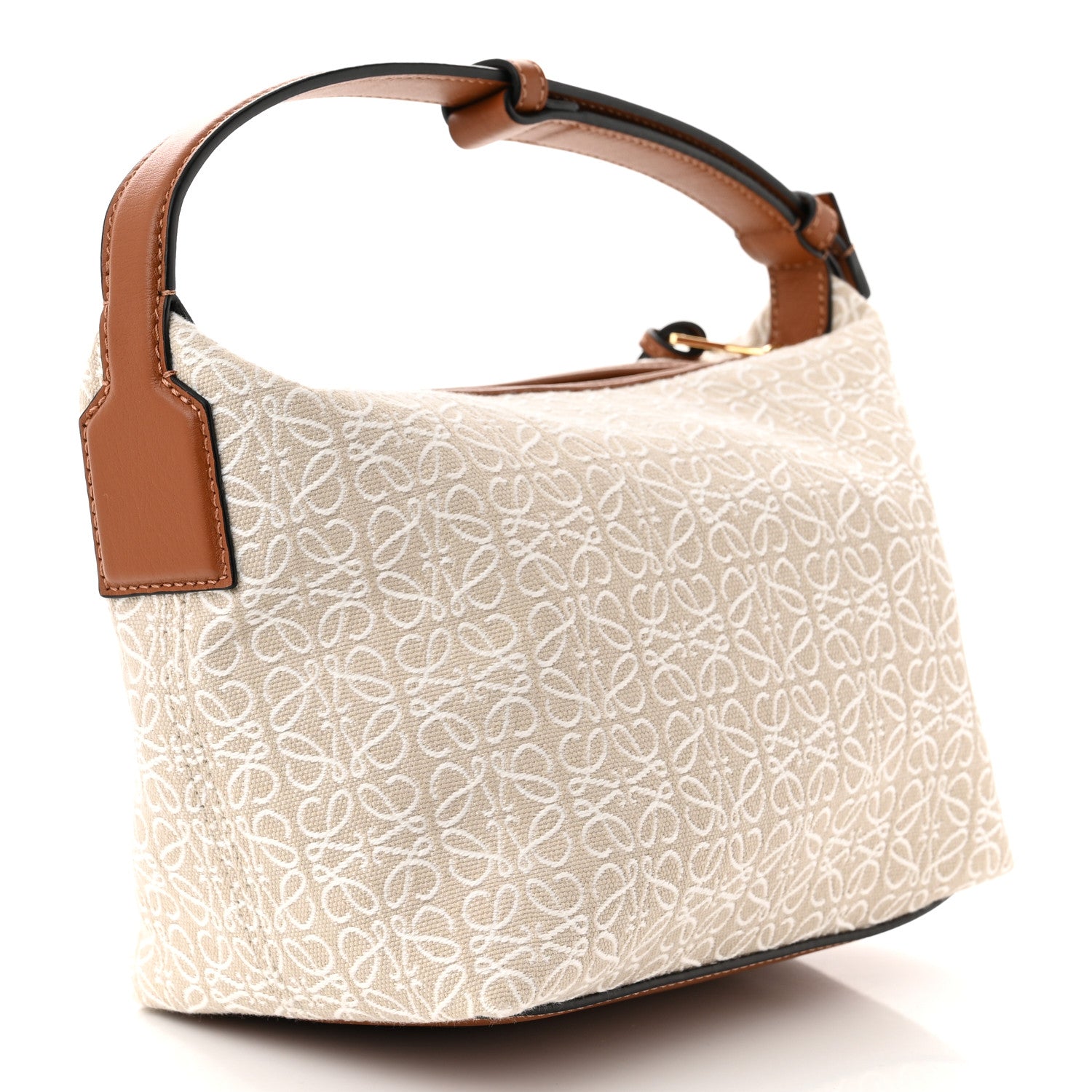 Loewe Jacquard Anagram Calfskin Small Cubi Bag Ecru Tan 3 of 10