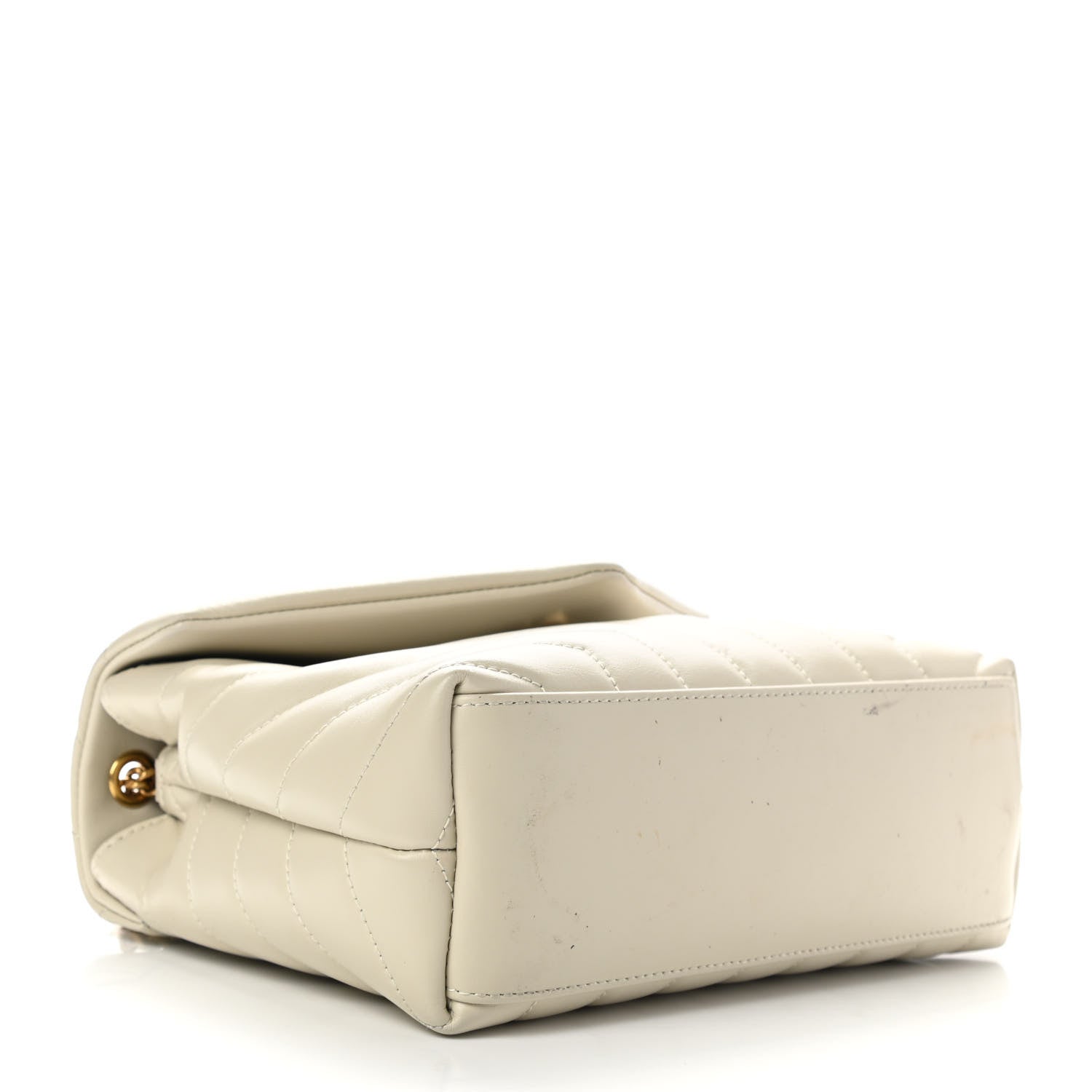 Saint Laurent Calfskin Y Quilted Monogram Small Loulou Chain Satchel Crema Soft 4 of 9