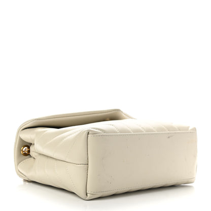 Saint Laurent Calfskin Y Quilted Monogram Small Loulou Chain Satchel Crema Soft 4 of 9