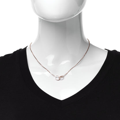 Cartier 18K Pink Gold Diamond Interlocking LOVE Necklace 2 of 6