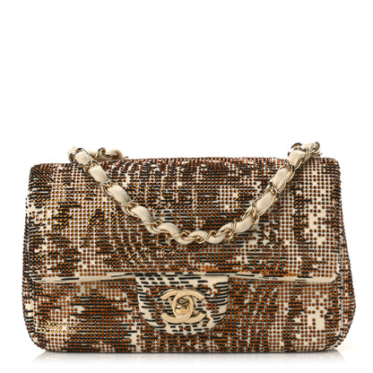 Chanel Felt Crystal Mini Rectangular Flap Beige Multicolor 1 of 9