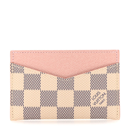 Louis Vuitton Damier Azur Daily Card Holder Rose Ballerine 1 of 8