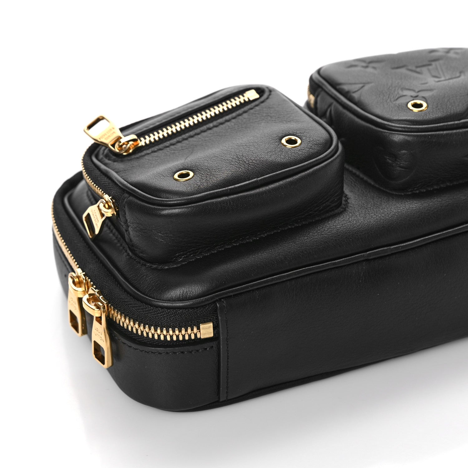 Louis Vuitton Calfskin Monogram Embossed Utility Bag Black 7 of 8