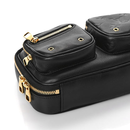 Louis Vuitton Calfskin Monogram Embossed Utility Bag Black 7 of 8