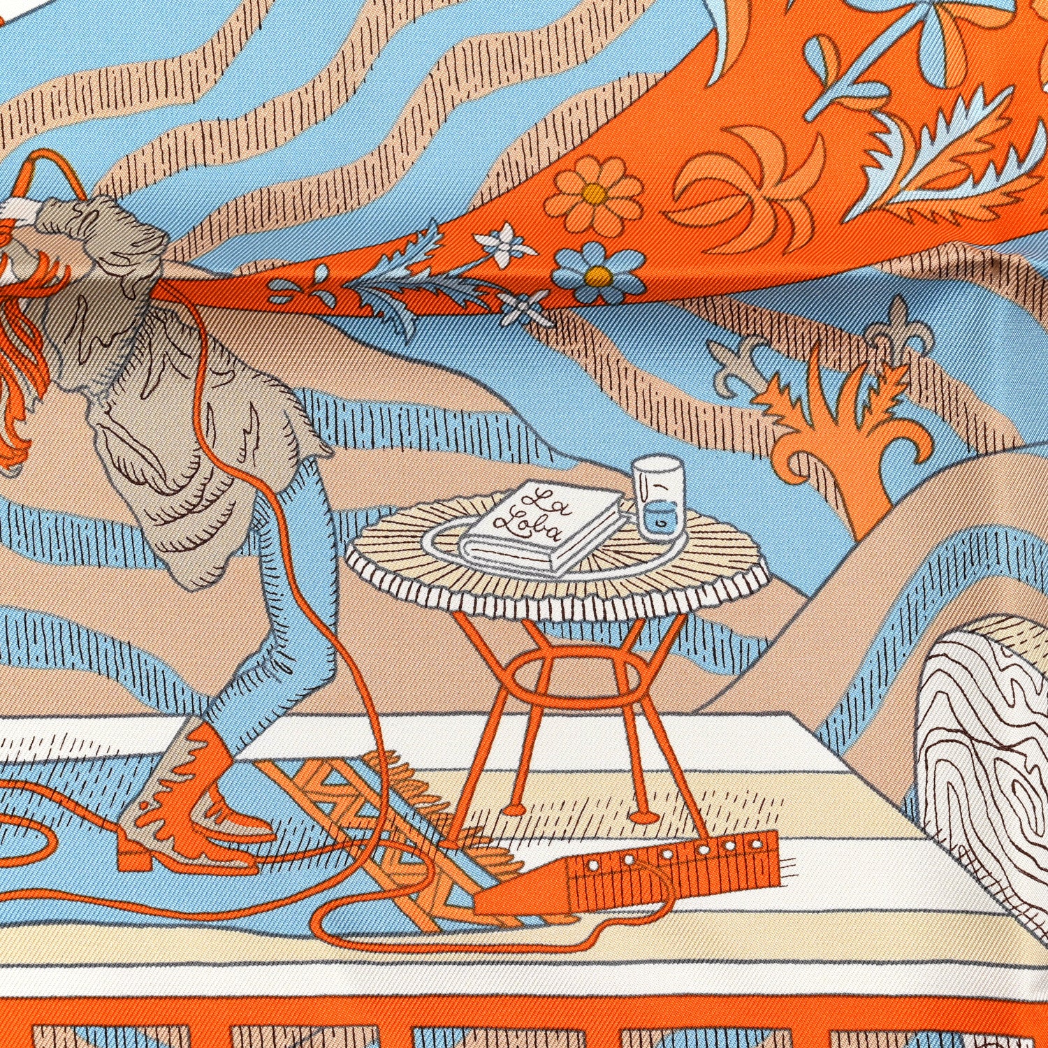 Hermes Silk Le Premier Chant Scarf 90 Abricot Ciel Vert 3 of 6