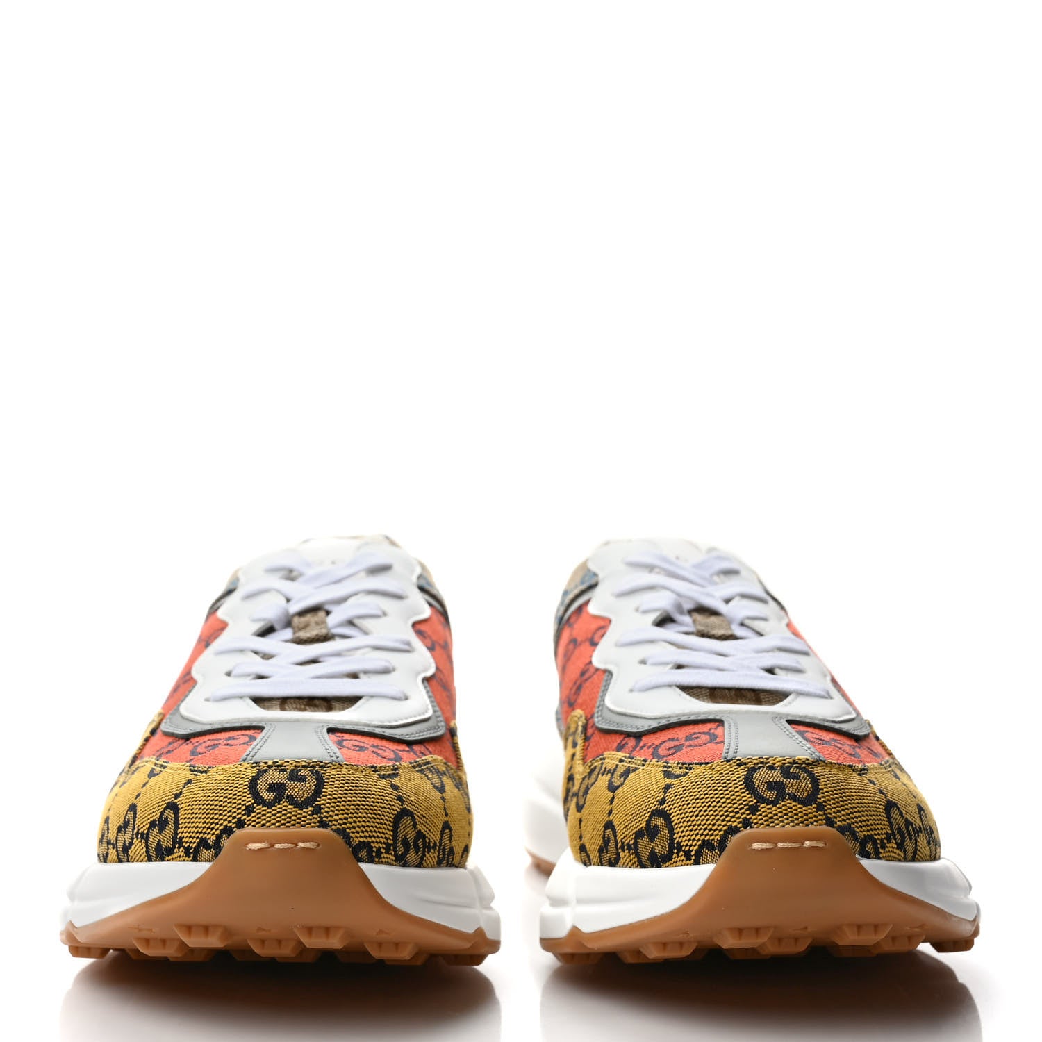 Gucci Monogram Multicolor Mens Rhyton Sneakers 10.5 Yellow Blue Great White Tabasco 2 of 8