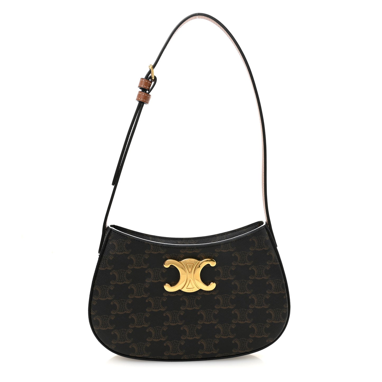 Triomphe Canvas Calfskin Medium Tilly Triomphe Shoulder Bag Tan