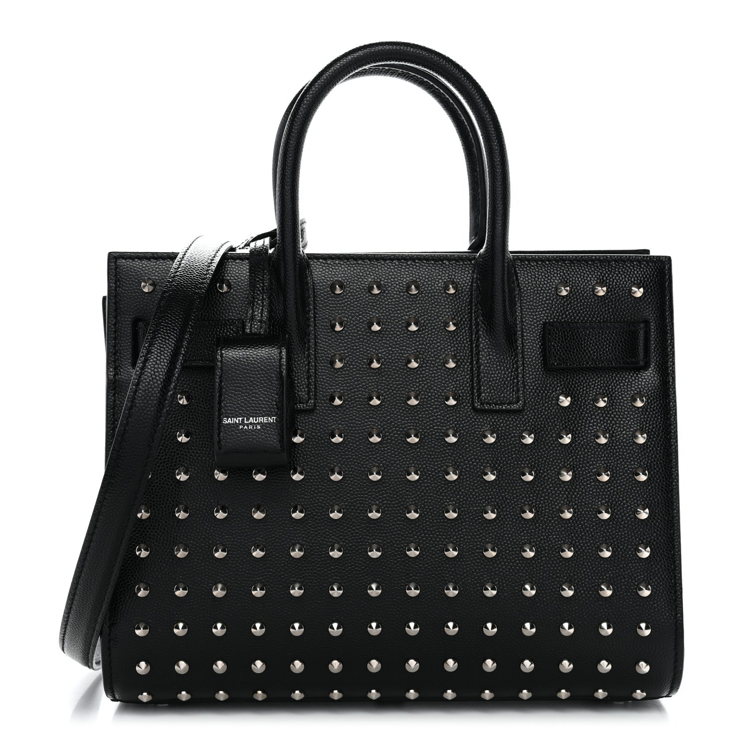 Saint Laurent Calfskin Studded Nano Sac De Jour Black 1 of 13
