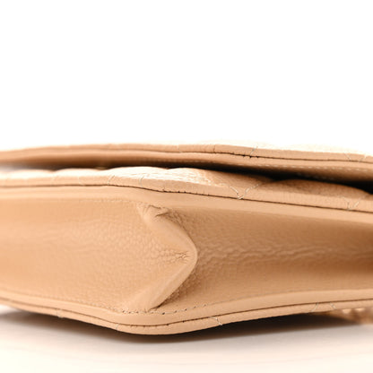 Chanel Caviar Quilted Wallet on Chain WOC Beige 11 of 15