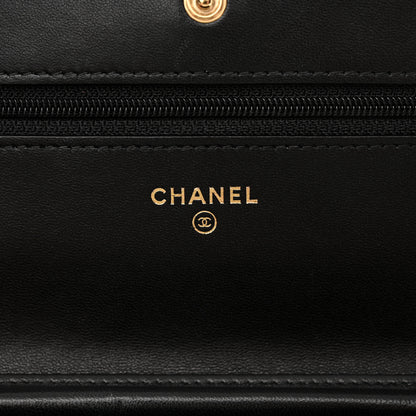 Chanel Lambskin Quilted Wallet On Chain WOC Black 6 of 15