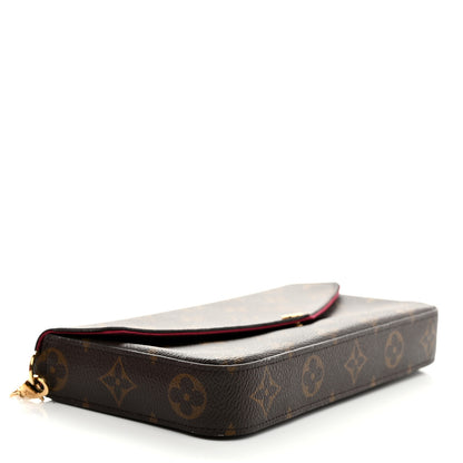 Louis Vuitton Monogram Pochette Felicie Chain Wallet Fuchsia 5 of 12