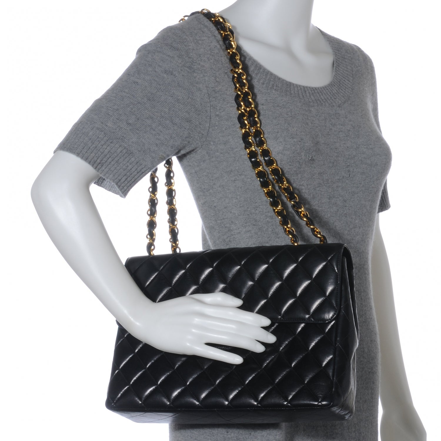 Chanel Lambskin Jumbo Single Flap Black 2 of 8