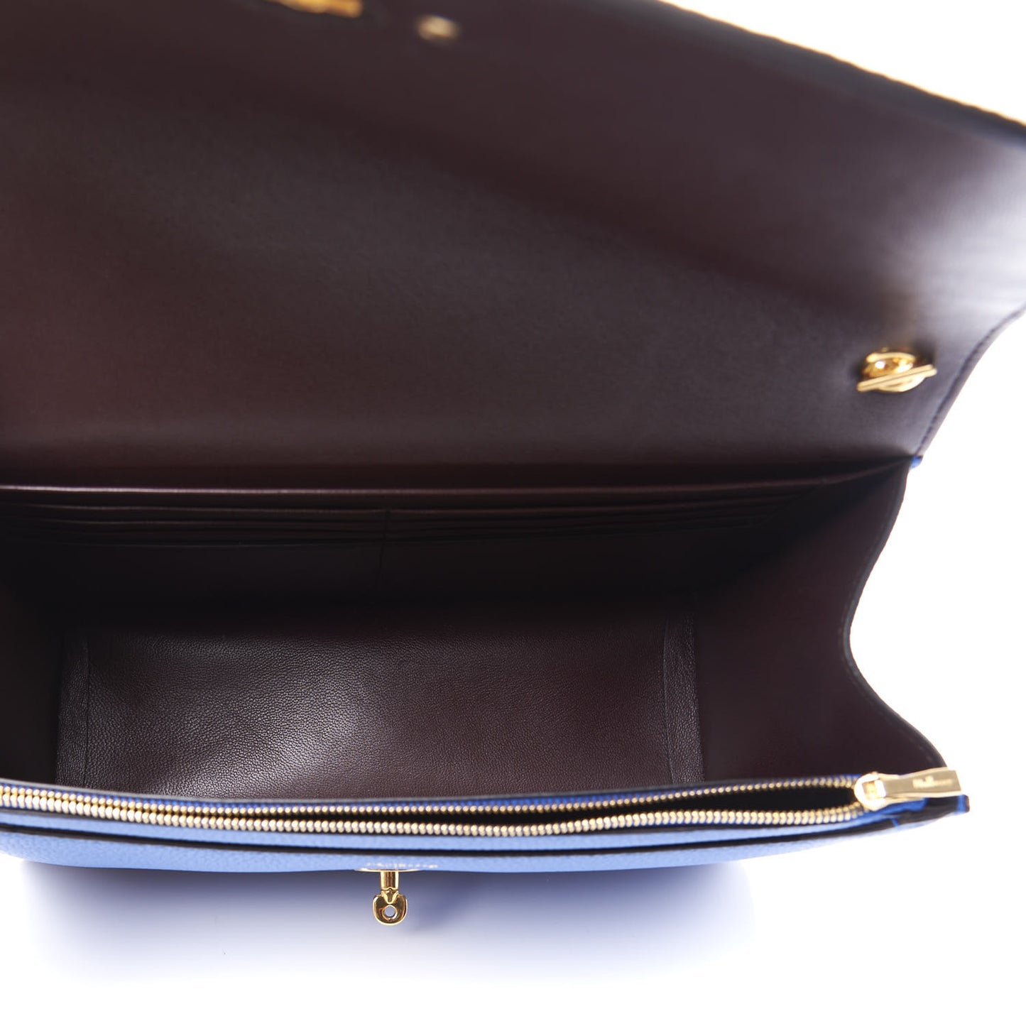 Cross Grain Calfskin Small Darley Porcelain Blue