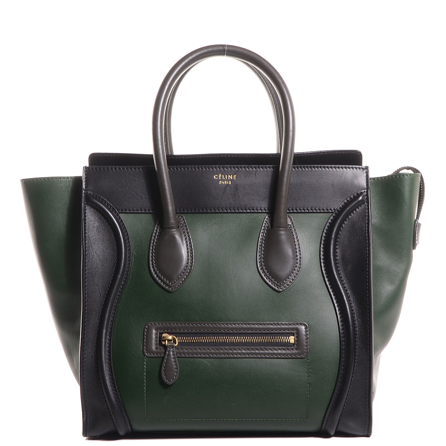 Smooth Calfskin Mini Tri-Color Luggage Forest