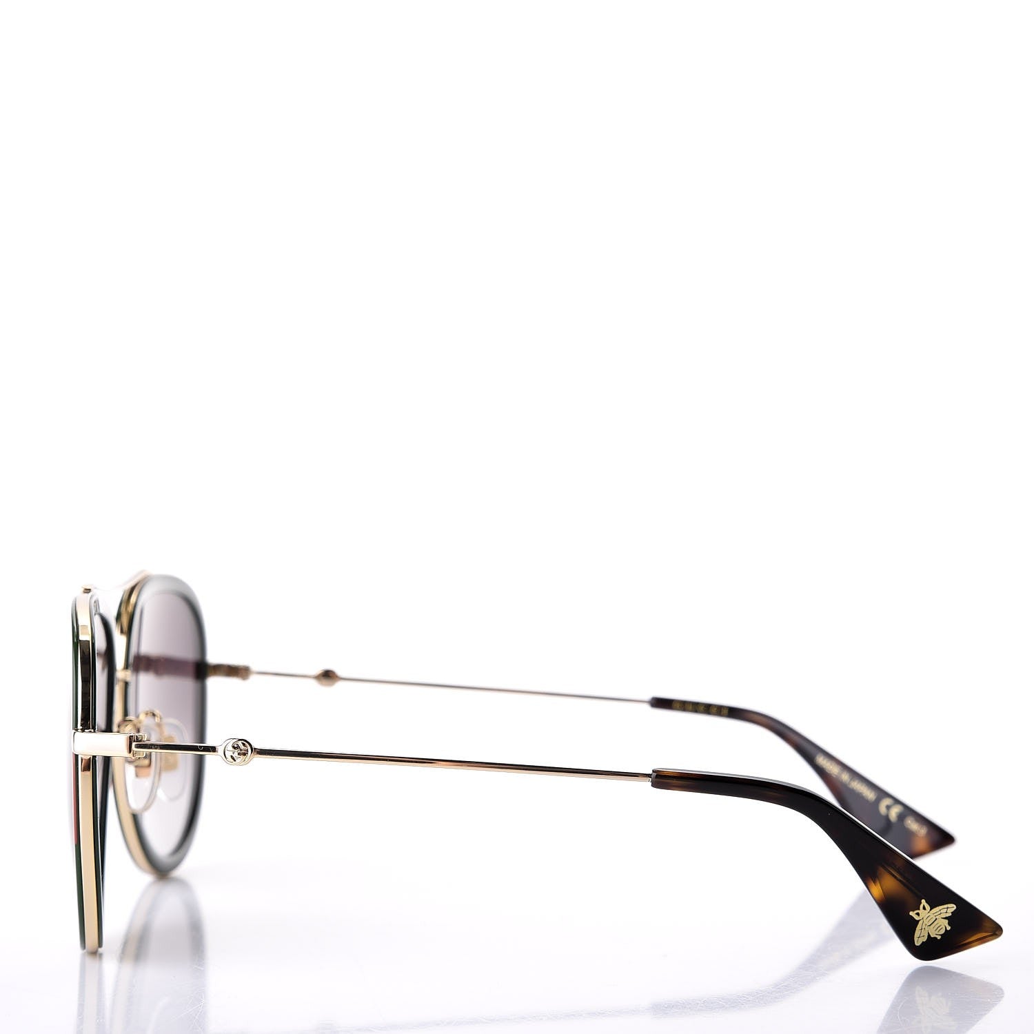Gucci Web Aviator Sunglasses GG0062S Green Red 3 of 8