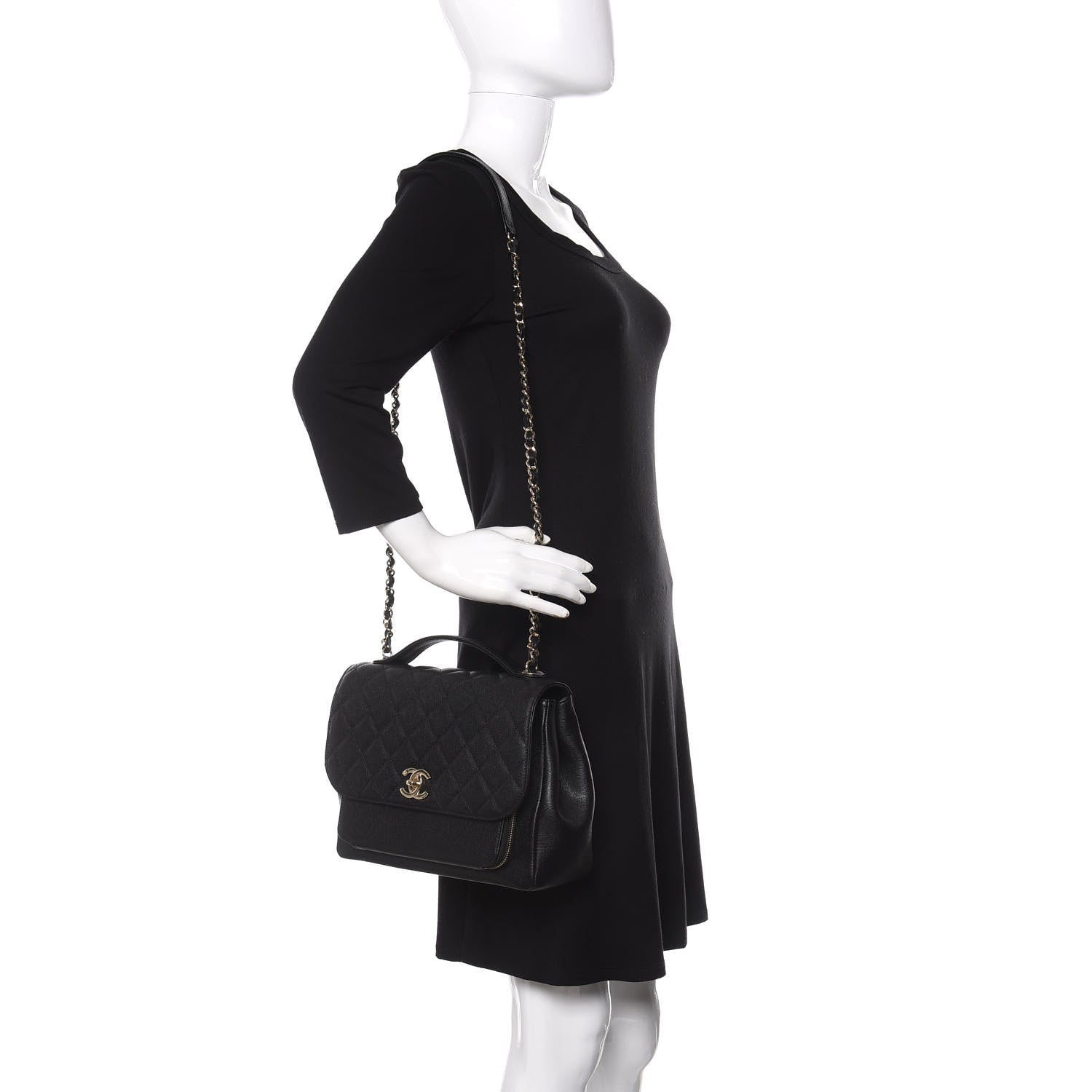 Chanel Caviar Quilted Large Business Affinity Flap Black 2 of 15