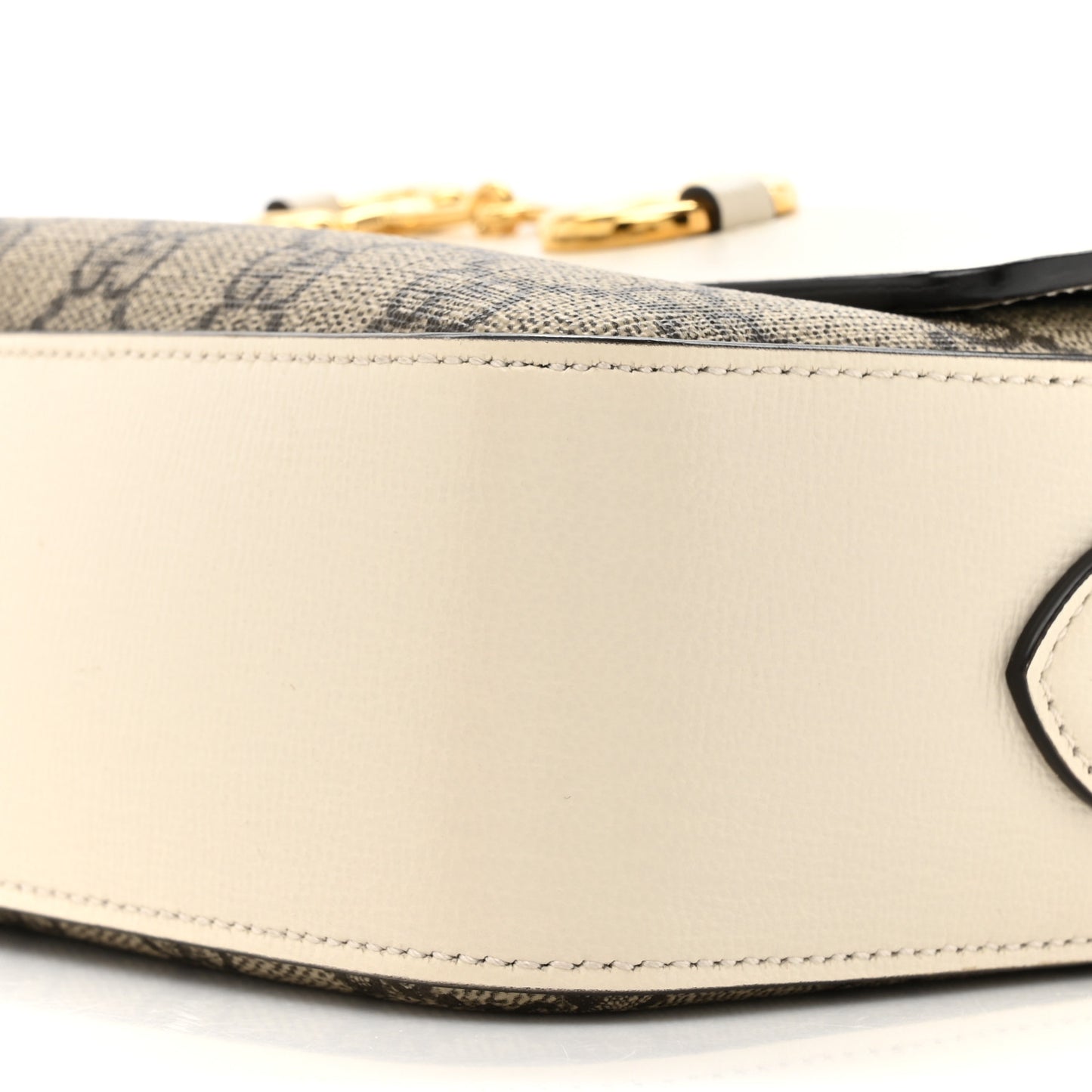 GG Supreme Monogram Small Horsebit 1955 Shoulder Bag Beige Mystic White