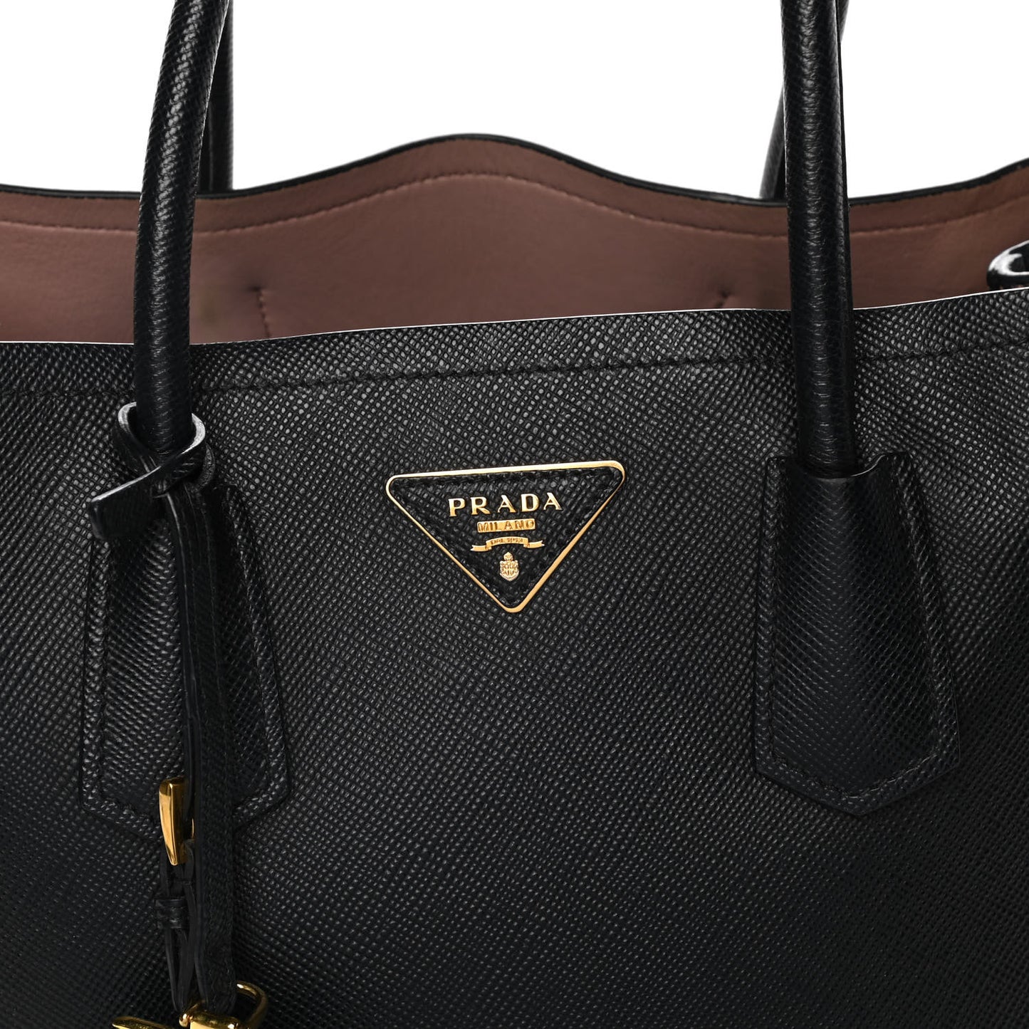 Saffiano Cuir Medium Double Bag Black Mughetto