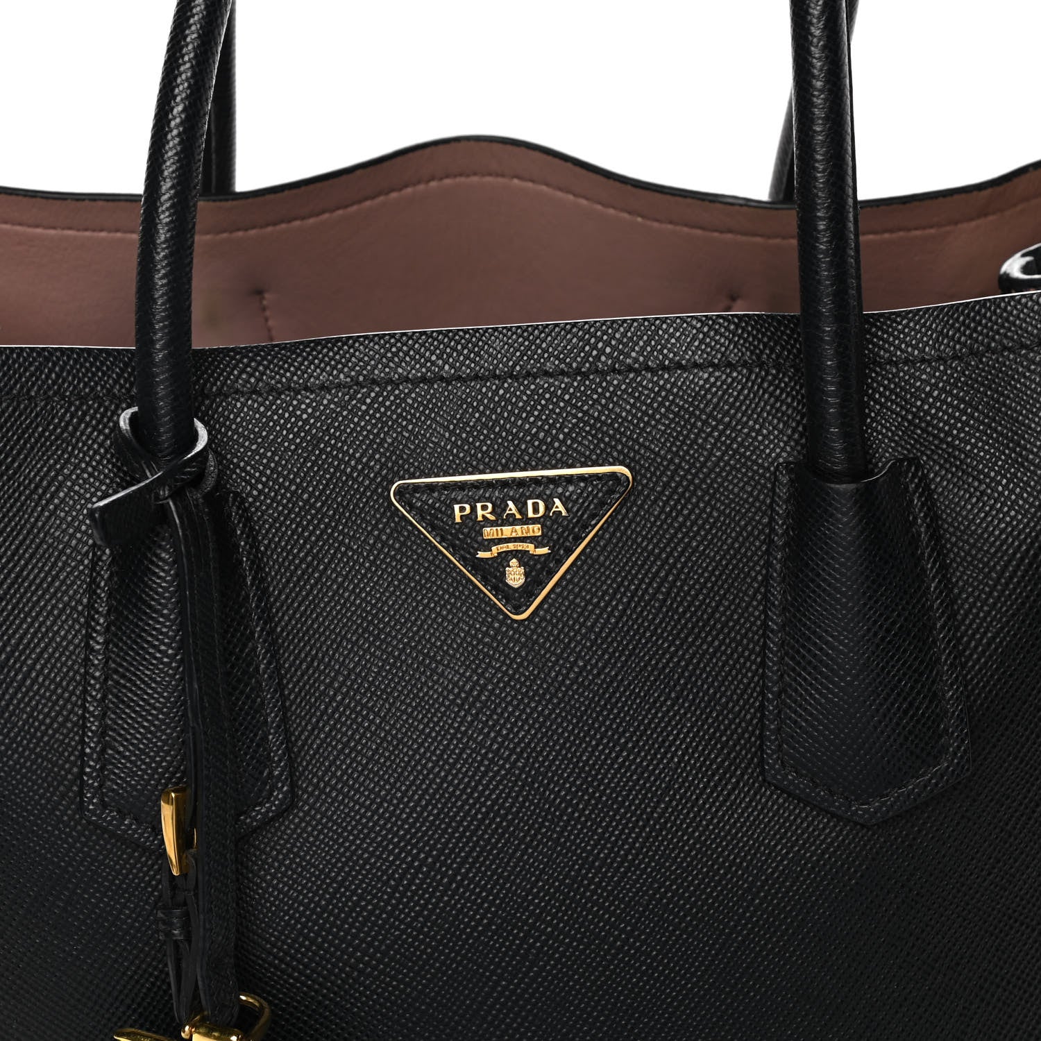 Prada Saffiano Cuir Medium Double Bag Black Mughetto 10 of 21