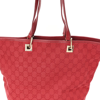 Gucci Monogram Large Bucket Tote  Red 8 of 10