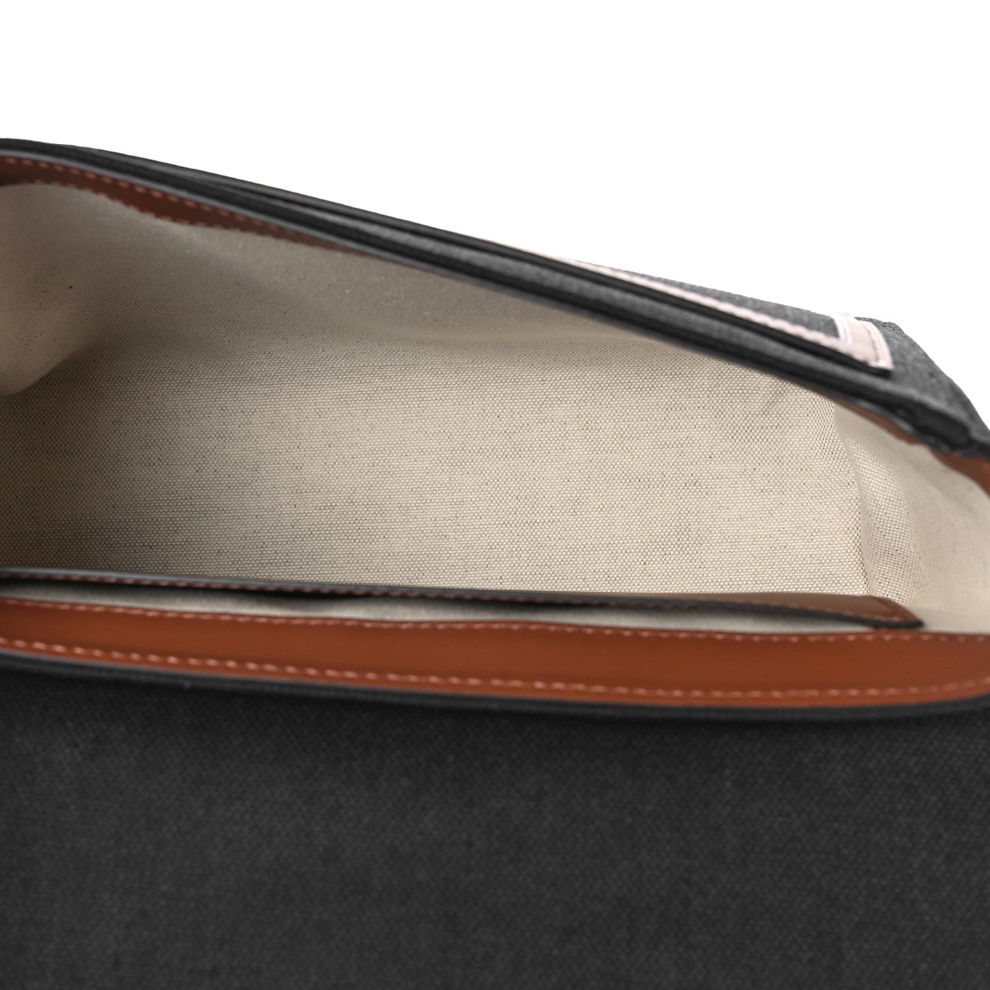 Canvas Horseferry Print Note Crossbody Bag Black Tan