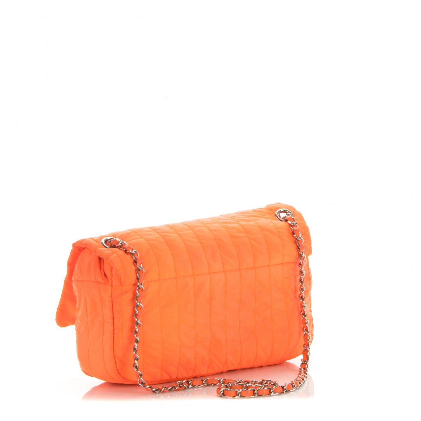 Nylon Vertical Quilted Jumbo Flap Orange