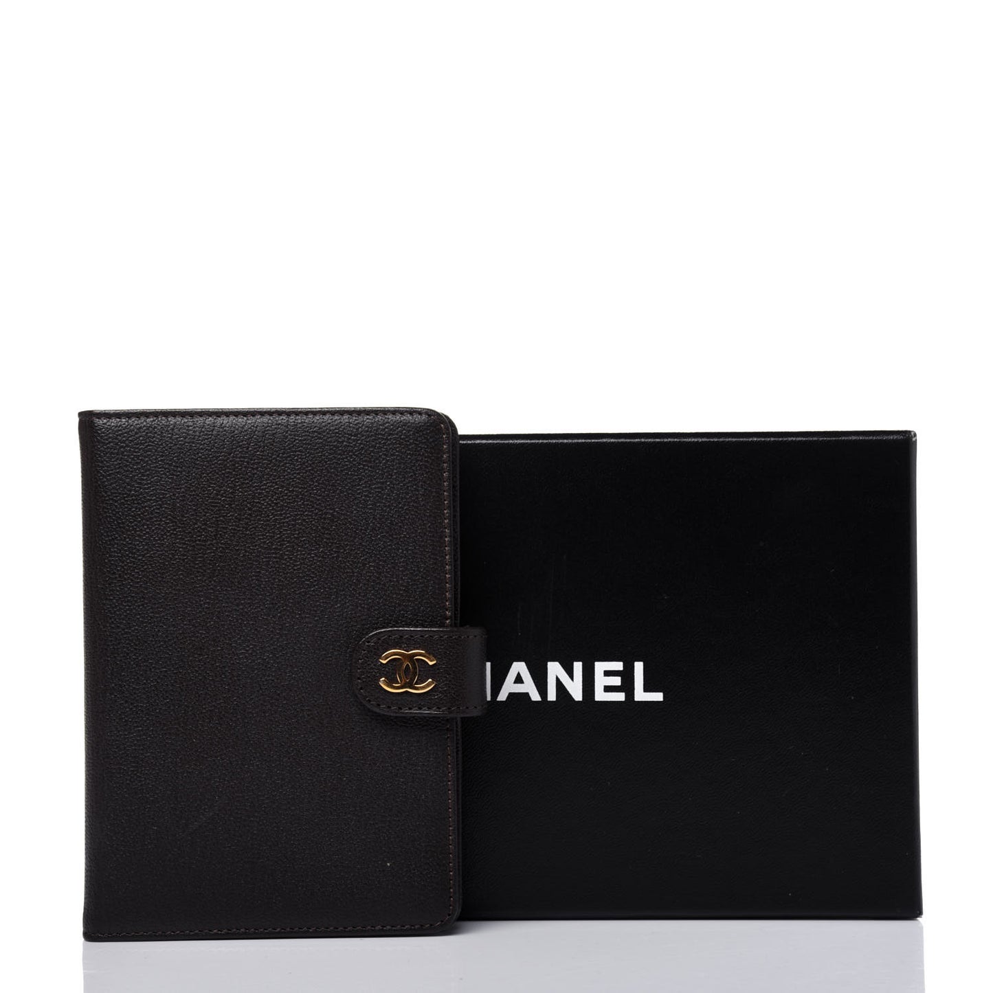Goatskin Small Ring Agenda Planner Dark Brown