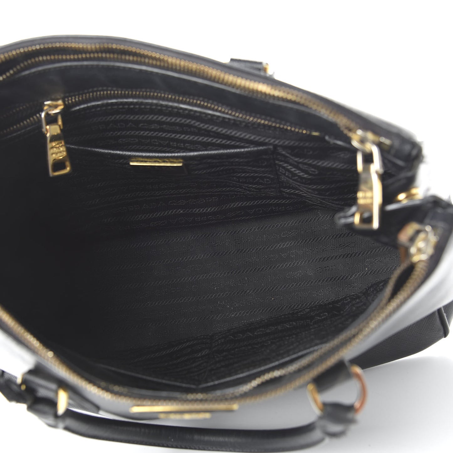 Saffiano Medium Galleria Double Zip Tote Black