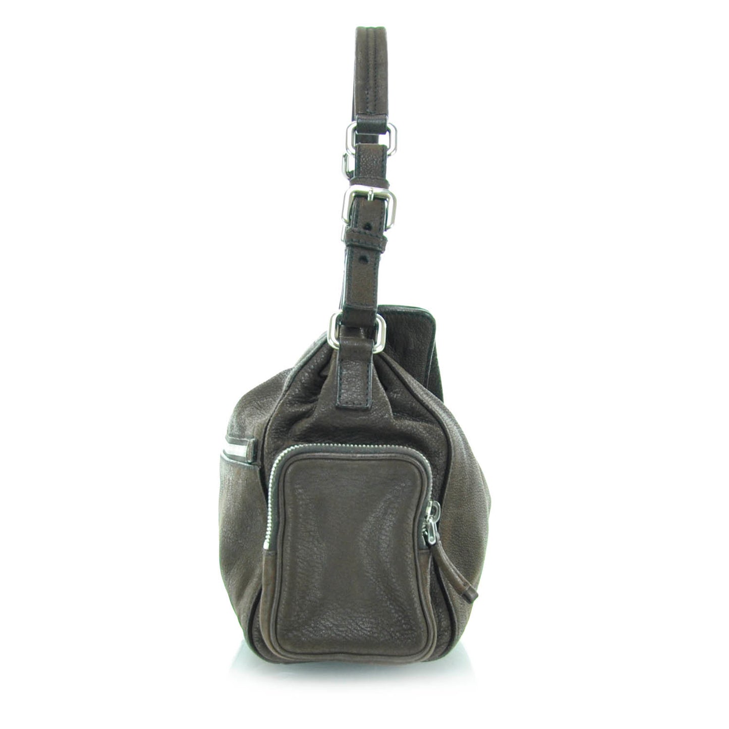 Leather Antic Easy A Foldover Pushlock Flap Shoulder Bag