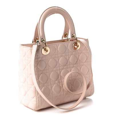 Christian Dior Lambskin Cannage Medium Lady Dior Light Pink 3 of 11