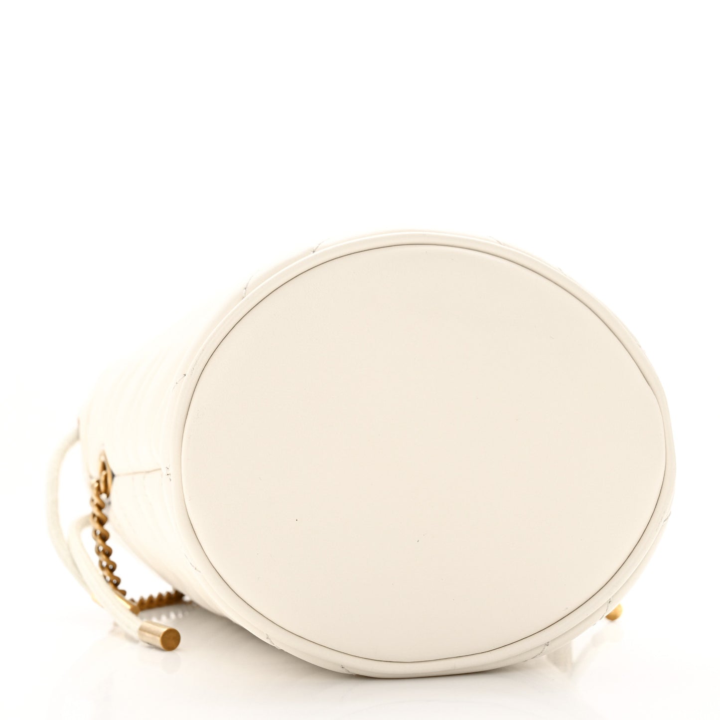 Calfskin Matelasse Mini GG Marmont 2.0 Bucket Bag White