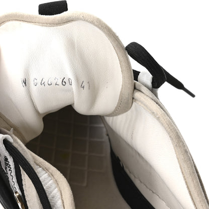 Chanel Fabric Suede Calfskin Sneakers 41 Black Beige White 8 of 9