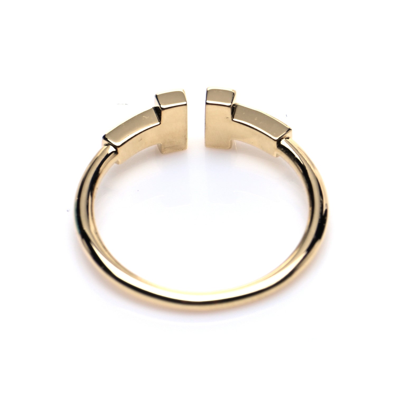 Tiffany 18K Yellow Gold Diamond T Wire Ring 53 6.5 4 of 6