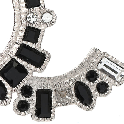 Chanel Baguette Crystal CC Necklace Silver Black 7 of 7