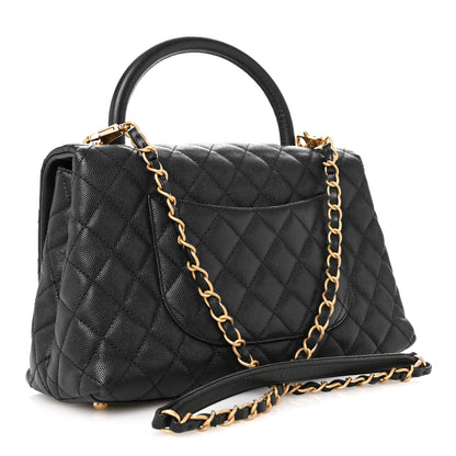 Chanel Caviar Quilted Small Coco Handle Flap Black 3 of 12