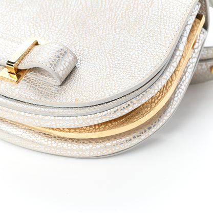 Delvaux Metallic Crispy Calfskin Mini Le Mutin Saddle Bag Antique Silver 9 of 9