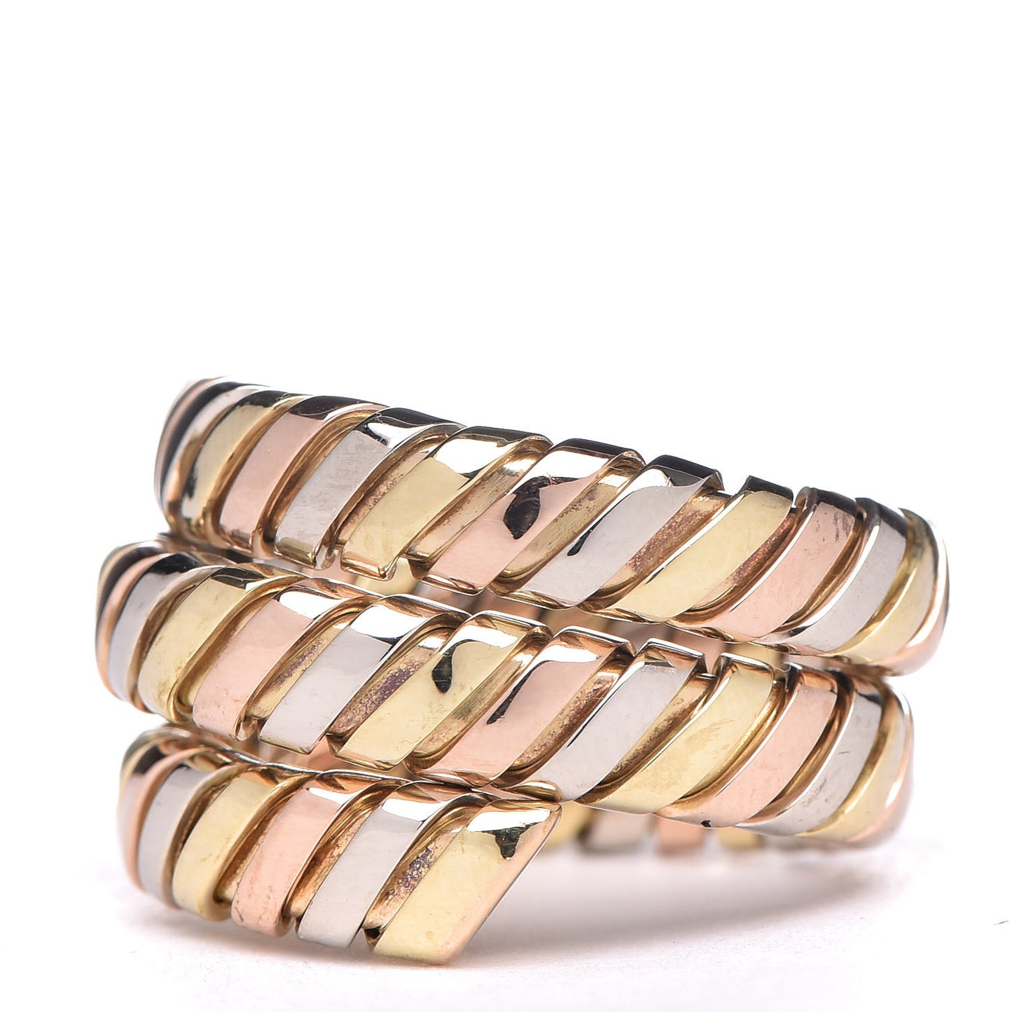 18K Rose Yellow White Gold Tubogas Ring 53 6.5