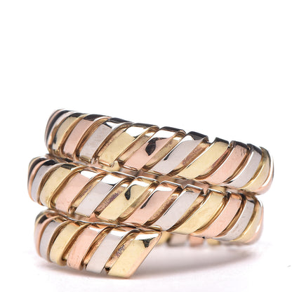 Bulgari 18K Rose Yellow White Gold Tubogas Ring 53 6.5 3 of 5