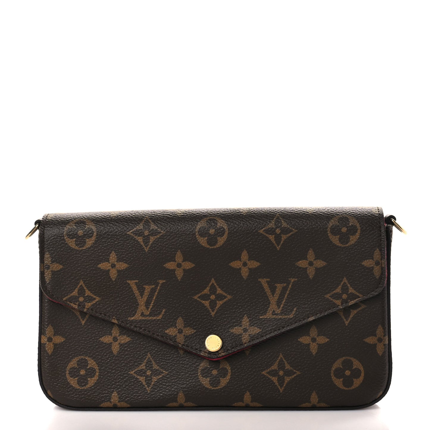 Monogram Pochette Felicie Chain Wallet Fuchsia