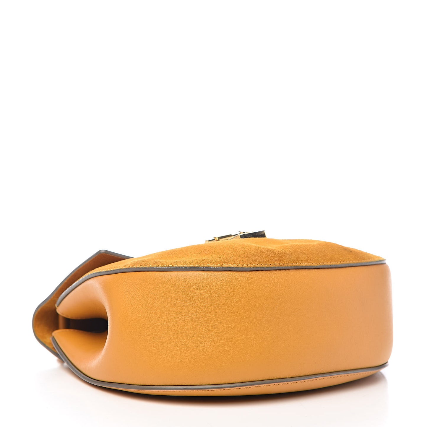Suede Smooth Calfskin Drew Shoulder Bag Dark Ochre