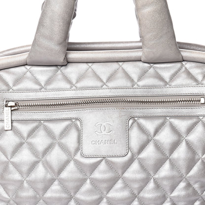 Chanel Metallic Lambskin Quilted Coco Cocoon Bowler Silver 17 of 17