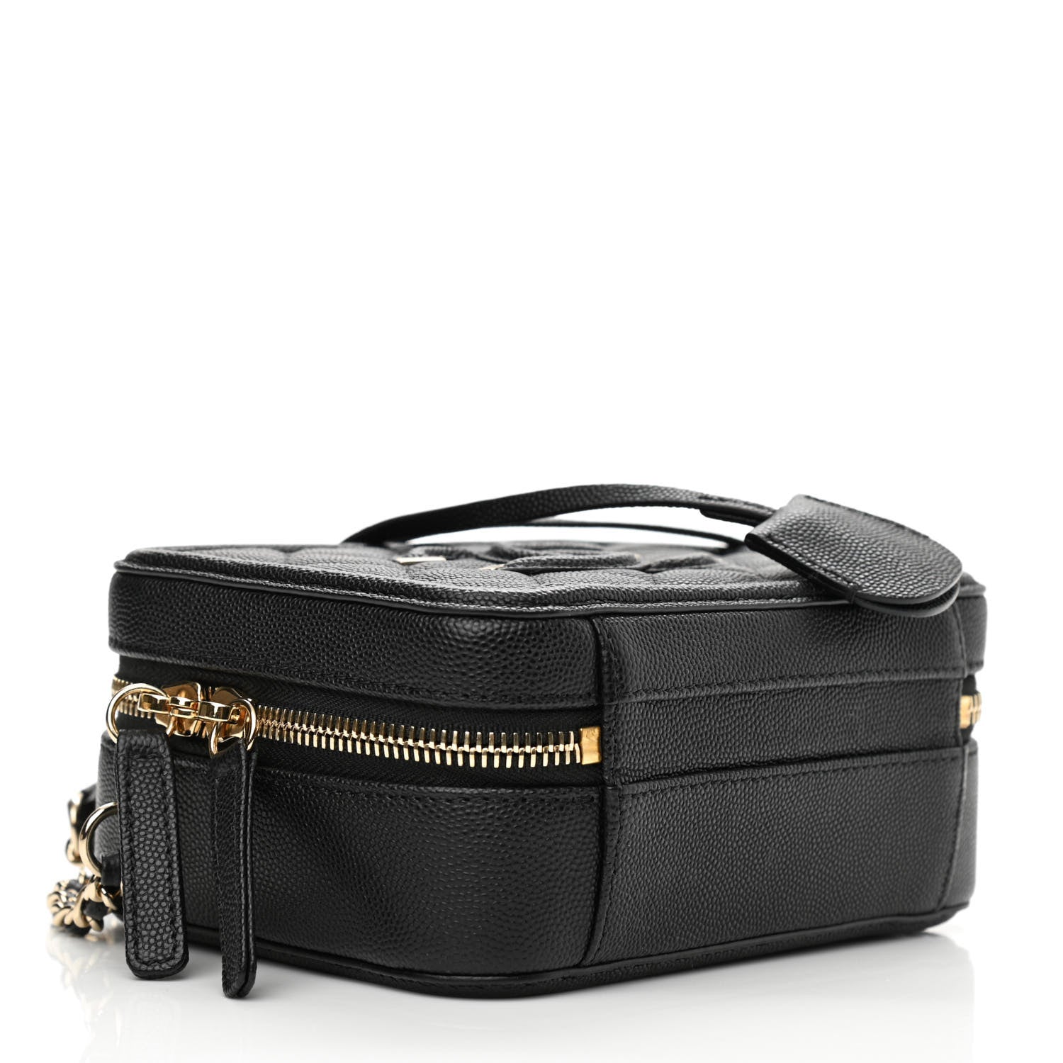 Chanel Caviar Quilted Small CC Filigree Vanity Case Black 4 of 10