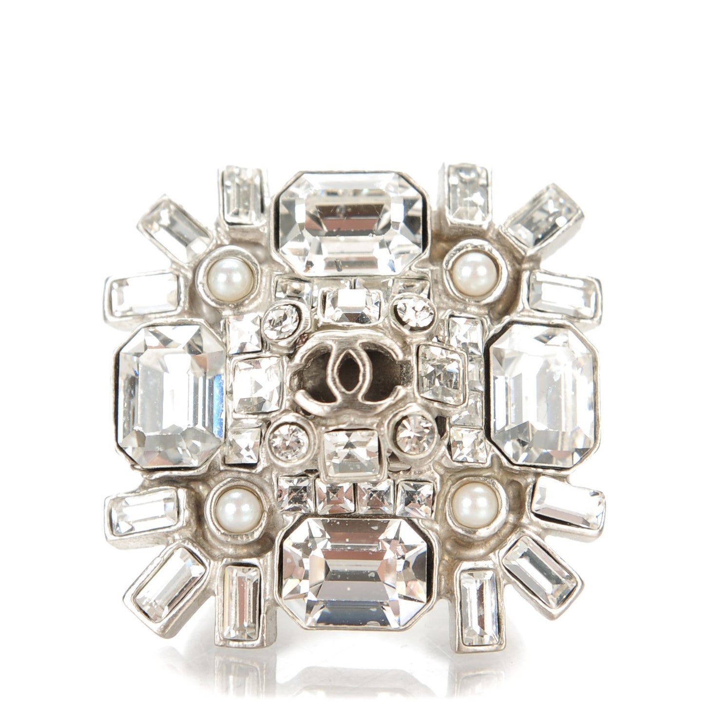 Baguette Crystal CC Ring 3.5 Silver